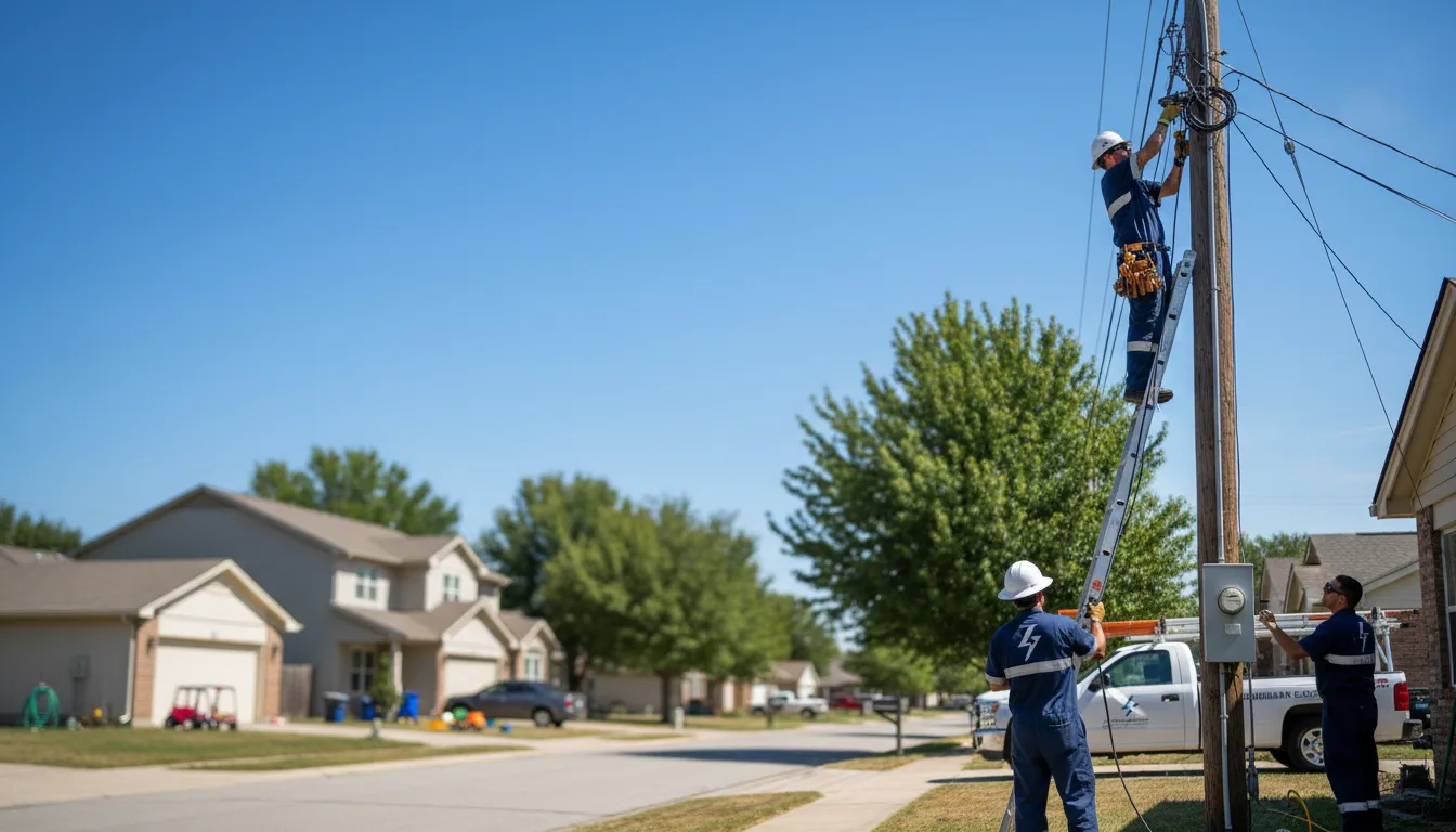 Residential electrician providing installation services in Mineola, TX